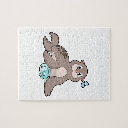 Siegel mit Fisch Puzzle (Horizontal)