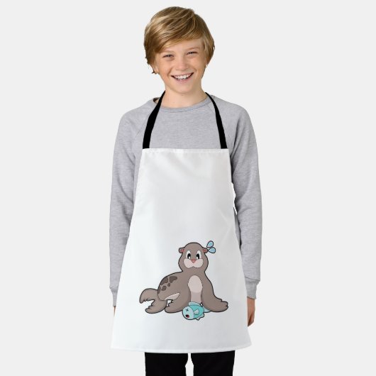 Siegel mit Fisch Schürze (Getragen)