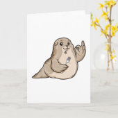 Siegel mit Fisch und Gabel Karte (Gelbe Blume)