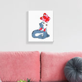 Siegel mit Geschenk Leinwanddruck (Insitu (Wohnzimmer))