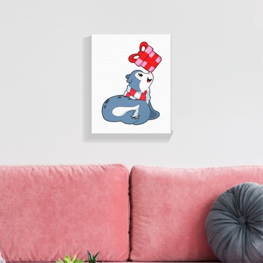 Siegel mit Geschenk Leinwanddruck (Insitu (Wohnzimmer))