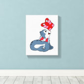 Siegel mit Geschenk Leinwanddruck (Insitu (Holzboden))