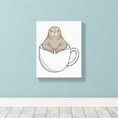 Siegel mit Kaffeetasse Leinwanddruck (Insitu (Holzboden))