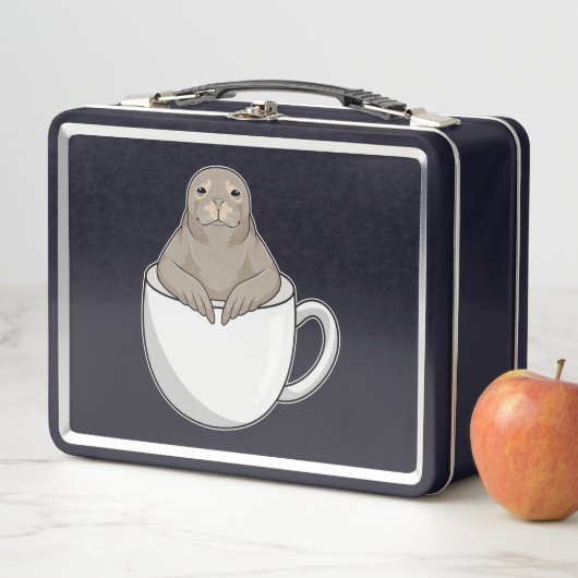 Siegel mit Kaffeetasse Metall Brotdose (Beispiel)