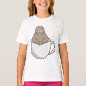 Siegel mit Kaffeetasse T-Shirt (Vorderseite)