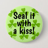 Siegel mit Kiss Green Kleeblatt Button (Vorderseite)