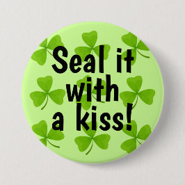 Siegel mit Kiss Green Kleeblatt Button