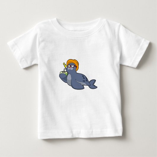 Siegel mit Kokosnuss Baby T-shirt (Vorderseite)