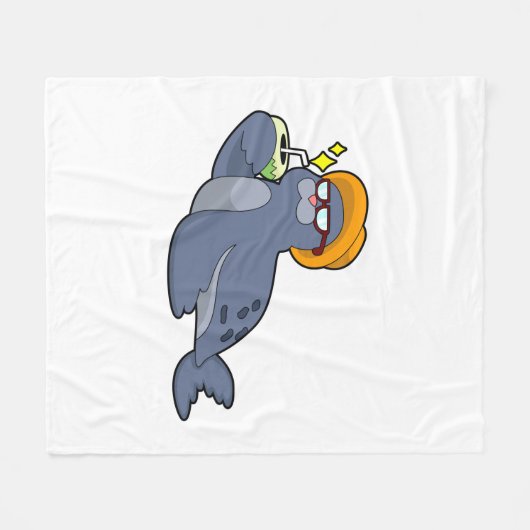 Siegel mit Kokosnuss Fleecedecke (Vorderseite (Horizontal))