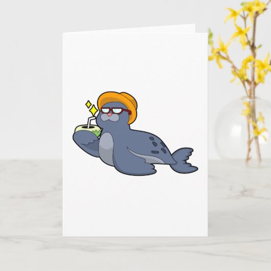 Siegel mit Kokosnuss Karte (Gelbe Blume)