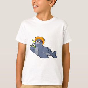 Siegel mit Kokosnuss T-Shirt