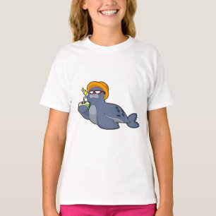 Siegel mit Kokosnuss T-Shirt