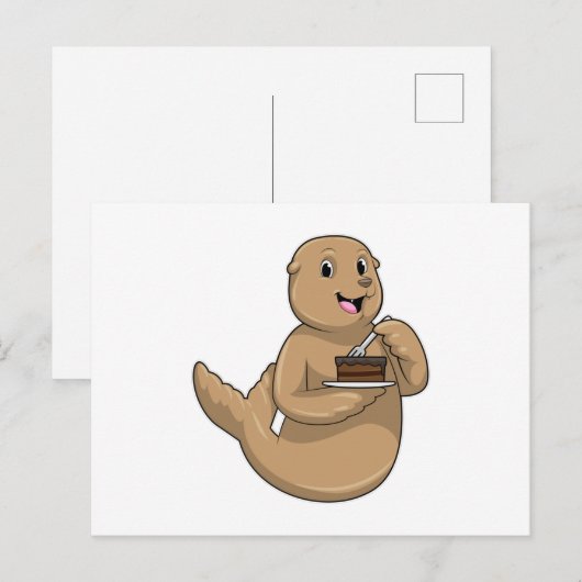 Siegel mit Kuchen Postkarte (Vorne/Hinten)