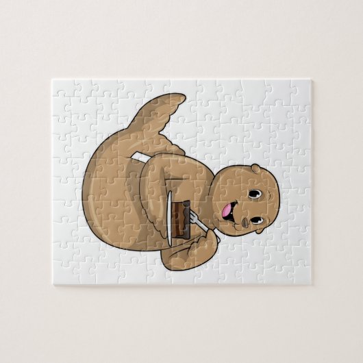 Siegel mit Kuchen Puzzle (Horizontal)