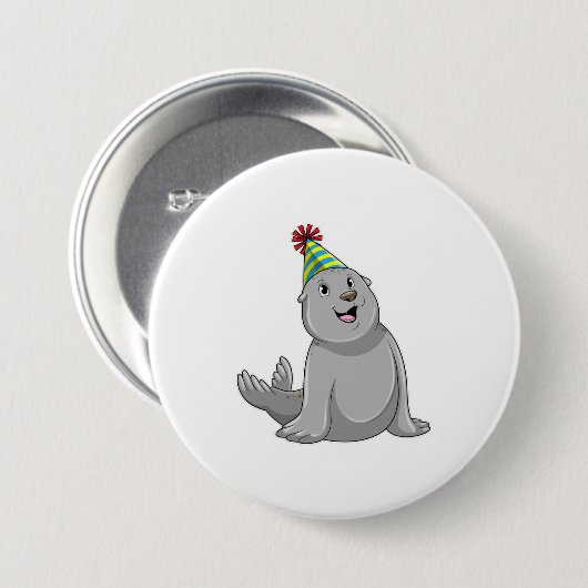 Siegel mit Party hat Party Button (Vorne & Hinten)