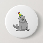 Siegel mit Party hat Party Button (Vorderseite)