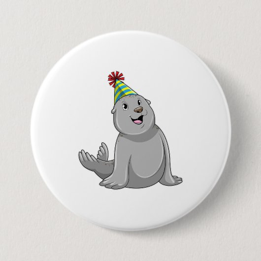 Siegel mit Party hat Party Button (Vorderseite)