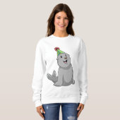 Siegel mit Party hat Party Sweatshirt (Vorne ganz)