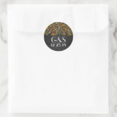 Siegel mit rustikal orangefarbenem Blumenkarton Runder Aufkleber (Tasche)