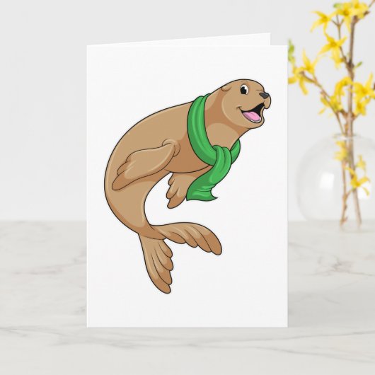 Siegel mit Scarf Karte (Gelbe Blume)