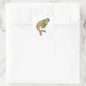 Siegel mit Scarf Quadratischer Aufkleber (Tasche)