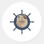 Siegel mit Schiffskruder Runder Aufkleber (Vorderseite)