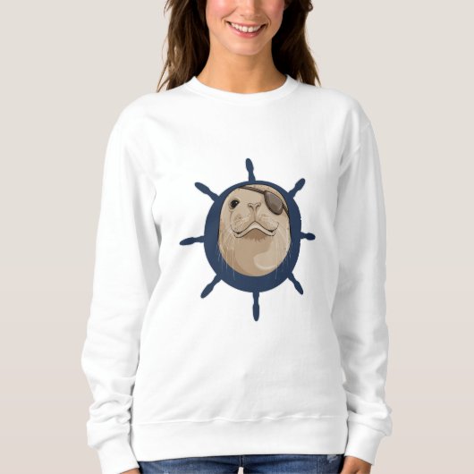 Siegel mit Schiffskruder Sweatshirt (Vorderseite)