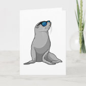 Siegel mit Sonnenbrille Karte (Vorderseite)