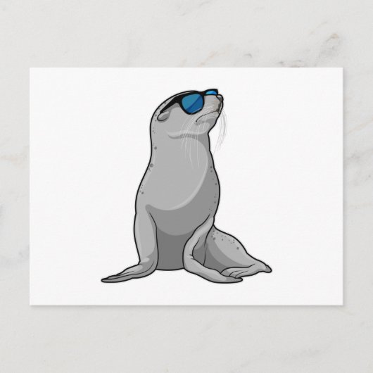 Siegel mit Sonnenbrille Postkarte (Vorderseite)