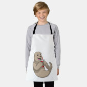 Siegel mit Tasse mit Stroh Schürze (Getragen)