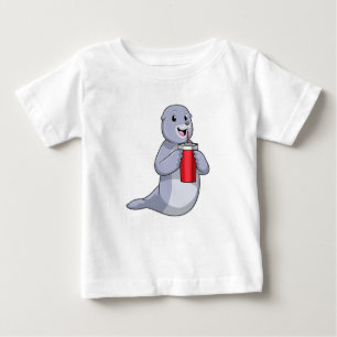 Siegel mit Trinktasse Baby T-shirt