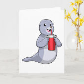 Siegel mit Trinktasse Karte (Gelbe Blume)