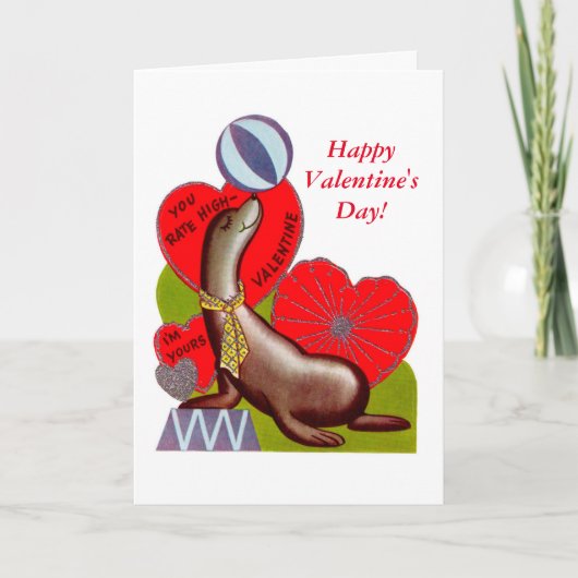 Siegel mit Vintagem Valentinin Feiertagskarte (Vorderseite)