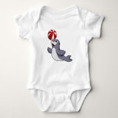 Siegel mit Wasserpolo Baby Strampler (Vorderseite)