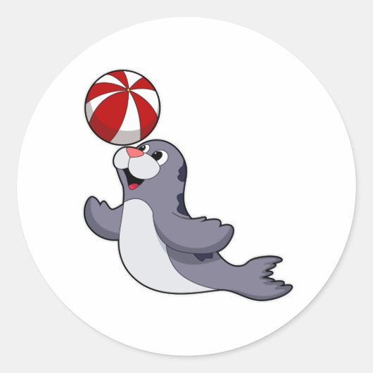 Siegel mit Wasserpolo Runder Aufkleber (Vorderseite)