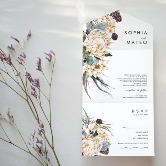 Siegel mit weißem Foto und senden All In One Einladung