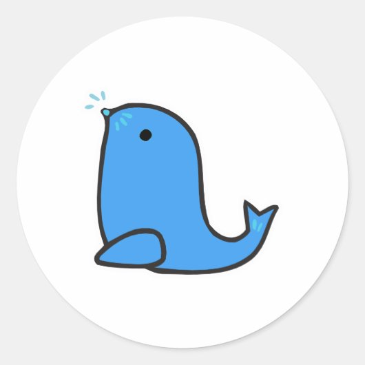 Siegel niedlich Cartoon Runder Aufkleber (Vorderseite)