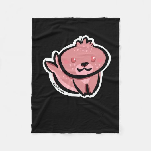 Siegel Niedlich Sticker Fleecedecke (Vorderseite)