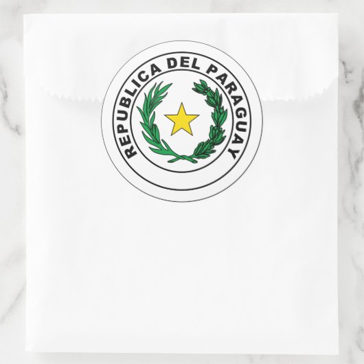 Siegel Paraguay Runder Aufkleber (Tasche)