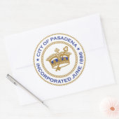 Siegel Pasadena, Kalifornien Runder Aufkleber (Umschlag)