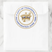 Siegel Pasadena, Kalifornien Runder Aufkleber (Tasche)