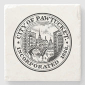 Siegel Pawtucket, Insel Rhode Steinuntersetzer (Vorderseite)