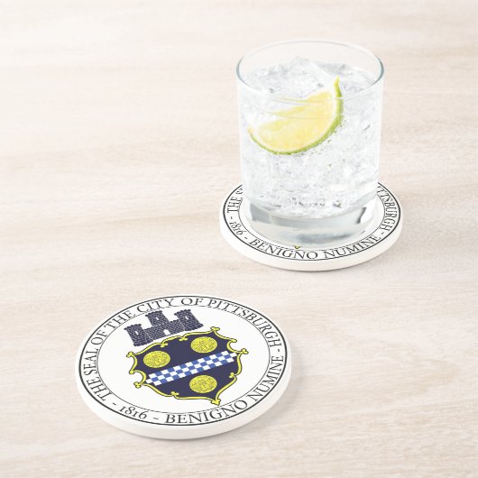 Siegel Pittsburgh Getränkeuntersetzer (Seite)