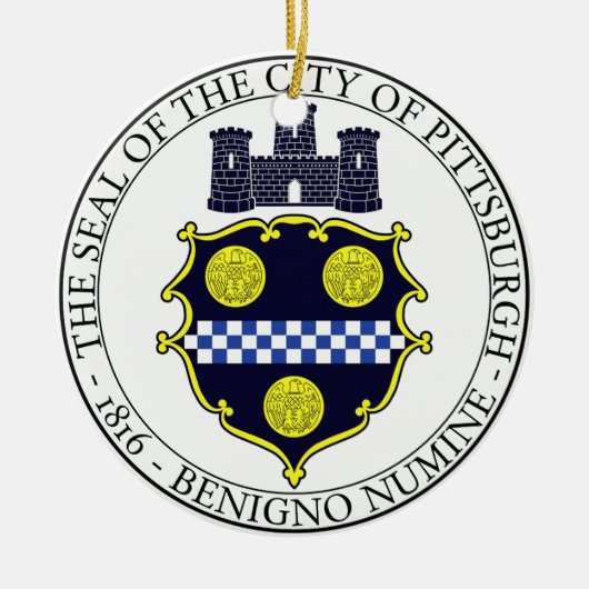 Siegel Pittsburgh Keramik Ornament (Vorne)