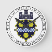 Siegel Pittsburgh Runde Wanduhr (Vorderseite)