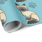 Siegel Point Birman / Ragdoll Cat Geschenkpapier (Rolleneckpunkt)