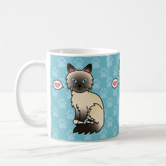 Siegel Point Birman / Ragdoll Cat Liebe Kaffeetasse (Links)