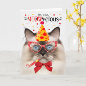 Siegel Point Ragdoll Cat MEOWvelous Birthday Karte (Gelbe Blume)