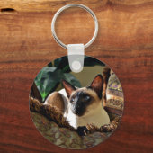 Siegel Point Siamese Cat on Comfy Pillow Schlüsselanhänger (Vorderseite)