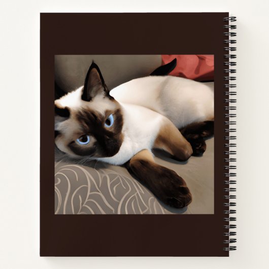 Siegel Point Siamese Cat Portrait Journal Notizblock (Rückseite)